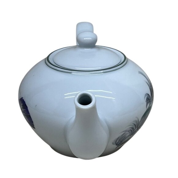 Limoges Patrick Frey Paris Plumes & Ferrieres Porcelain Tea Pot - Picture 4 of 7